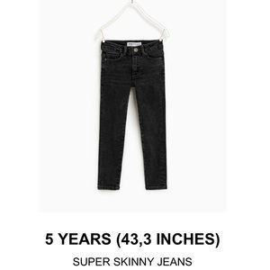 Zara Super Skinny Acid Wash Jeans for Toddler Girl